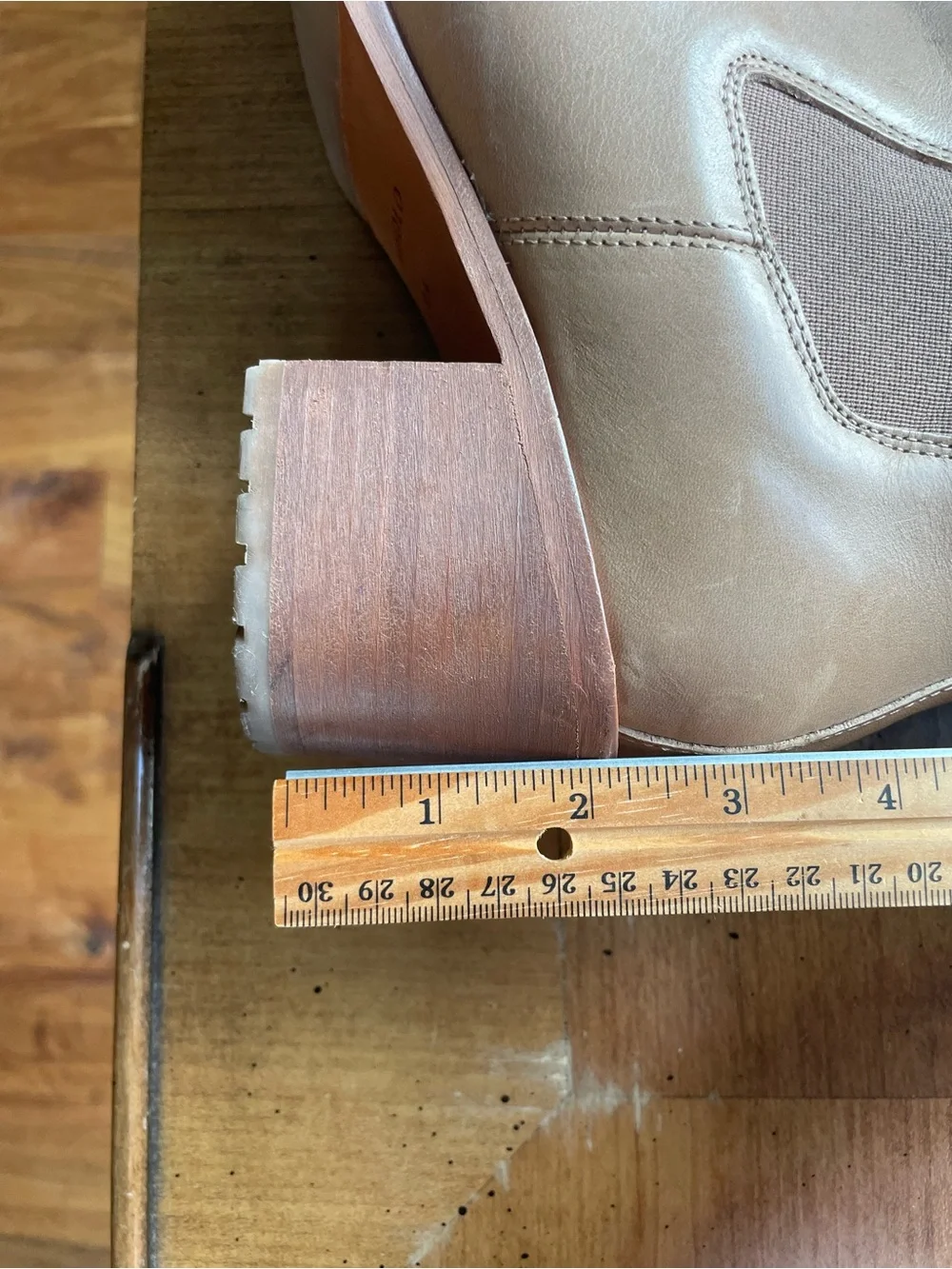 Nisolo Tan Leather Chelsea Ankle Block Heel Booties 9.5